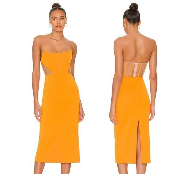 Nbd Leighton Midi Dress - Orange